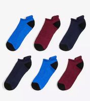 6 pares de calcetines deportivos unisex con suela de rizo suave, calcetines de algodón, calcetines de punto 979459 Azul/Azul oscuro/Rojo