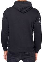 Cool Men's Hoodie with Rock-Style Print - Sweatshirt 19148 - Gray, White, or Black