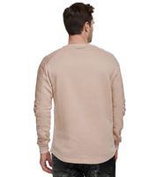 Urbanes Sweatshirt für Herren mit geripptem Ärmeldesign Pullover Sweater 19056 in Grau Melange, Lime-Grün, Rosa, Hell Braun, Hell Grün, Khaki, Marine-Blau oder Schwarz