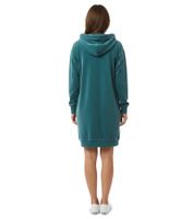Abito in velluto morbido da donna KangaROOS, comodo abito da salotto con cappuccio, manica lunga, verde petrolio
