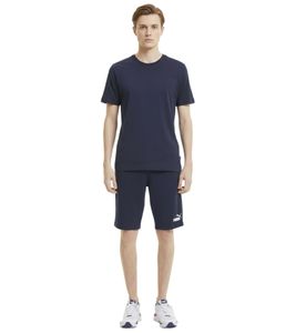 Sportliche PUMA Herren Sweat-Shorts Sommer-Shorts mit PUMA Cat-Logo kurze Baumwoll-Hose 586706 06 Dunkelblau