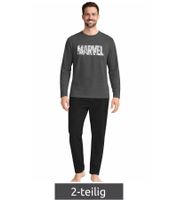 MARVEL Men's 2-Piece Pajama Set with MARVEL Motif - Cotton Pajamas - Loungewear - Includes Top and Bottom - Dark Gray/Black