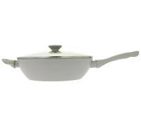 HOME IDEAS Schmorpfanne aus geschmiedetem Aluminium induktionsgeeignet mit Glasdeckel Anti-Haft-Beschichtung 28cm Grau/Schwarz