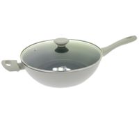 HOME IDEAS Schmorpfanne aus geschmiedetem Aluminium induktionsgeeignet mit Glasdeckel Anti-Haft-Beschichtung 28cm Grau/Schwarz