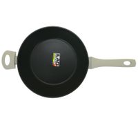 HOME IDEAS Schmorpfanne aus geschmiedetem Aluminium induktionsgeeignet mit Glasdeckel Anti-Haft-Beschichtung 28cm Grau/Schwarz