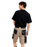 PUREWORK Pantaloncini da lavoro da uomo con 6 tasche Cargo Bermuda Pantaloni da lavoro sostenibili Beige/Nero/Giallo