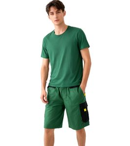 Pantaloncini cargo da uomo PUREWORK - Pantaloni da lavoro sostenibili - Verde/Nero/Giallo