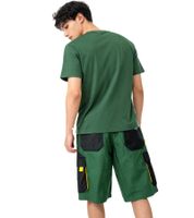 Bermuda cargo da lavoro a 6 tasche da uomo PUREWORK, pantaloni da lavoro sostenibili, verde/nero/giallo