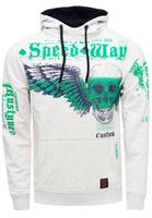 elpa con cappuccio elegante con stampa trendy da uomo - Maglione 19149 - Blu navy o grigio