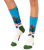 2 Pairs of Happy Socks Unisex Socks in a Gift Box with All-Over Print, Cotton Socks, Everyday Socks, Beach Red/Blue/Multicolor or Ice Cream White/Multicolor
