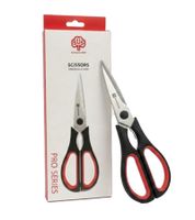 SCHULTE-UFER Pro Series Universal Stainless Steel Scissors, Versatile Scissors 1101209 Silver/Black/Red
