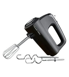 Russell Hobbs Handmixer mit Geschwindigkeitsstufen+Turbofunktion Küchenhelfer Spülmaschinengeeignete Zubehörteile Mixer 350W 24672-56 Schwarz
