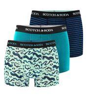 3er Pack SCOTCH & SODA Herren Boxershorts mit Baumwoll-Stretch Unterwäsche Unterhose Blau, Bunt, Schwarz, Rot