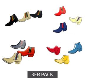 Lot de 3 badges pin-up unisexes Calvin Klein style bateau, broches en acier inoxydable émaillé KJJNDH300 Noir, Orange, Beige, Rouge, Marron, Bleu