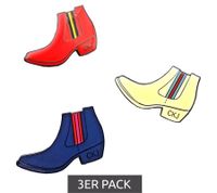 Lot de 3 badges pin-up unisexes Calvin Klein style bateau, broches en acier inoxydable émaillé KJJNDH300 Noir, Orange, Beige, Rouge, Marron, Bleu