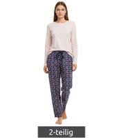 Conjunto de pijama suave de algodón para mujer (camiseta y pantalón) 7706734 Rosa/Azul