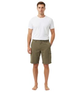 TRENTO Men's Cargo Shorts, Lightweight Casual Shorts with Logo Embroidery, Olive Green