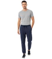 bequeme NANGAPARBAT Jogginghose Herren Baumwoll-Hose mit Kordelzug 000018327 Navy-Blau