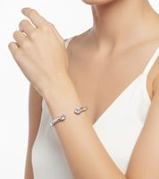 Stylish Calvin Klein Women's Stainless Steel Bracelet with Sparkling Crystals, Wrist Jewelry, Size XS KJ8YMF040 in Silver or Silver/Blue