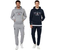 VINSON Men's Cotton Hoodie with Logo Print, Hooded Pullover 104634 in Gray or Dark Blue