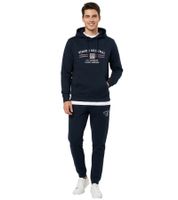 VINSON Men's Cotton Hoodie with Logo Print, Hooded Pullover 104634 in Gray or Dark Blue