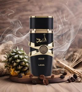 Lattafa Asad Men's Eau de Parfum - A Characterful, Intense Oriental-Spicy Body Fragrance 100ml Black