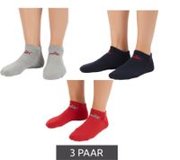 3 pairs of PUMA men's cotton socks, simple sneaker socks, short socks, cotton socks, stockings 701213401-006 Grey/Red/Dark Blue