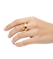 Timeless Calvin Klein Women's Ring with Cube Pendant - Stainless Steel Ring - Gold or Rose Gold