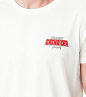 CAPSLAB X UFO Robot Grendizer Herren T-Shirt mit Rücken-Print Baumwoll-Shirt Rundhals-Shirt GL/GOL1/1/TSG/GRE1 Weiß