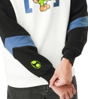 CAPSLAB X Super Mario Herren Kapuzen-Pullover mit Mario und Yoshi-Print Baumwoll-Hoodie CL/SMB/1/SW/SUP Weiß/Schwarz