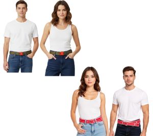 Champion Belt for Men and Women - Modern Everyday Belt with Brand Logo - 123 cm or 150 cm - Olive Green or Red