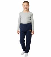 Weiche STEINBECK Kinder Kuschel-Hose für Jungen oder Mädchen aus Mikrofleece Jogginghose mit schöner Applikation Sweat-Hose Navy