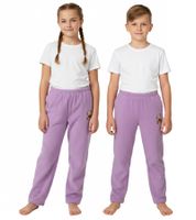 Bequeme STEINBECK Kinder Kuschel-Hose für Jungen oder Mädchen aus Mikrofleece Jogginghose mit schöner Applikation Sweat-Hose Rosa