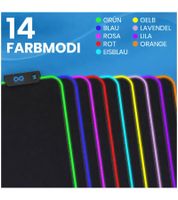 2-Pack Everlasting Comfort RGB Mouse Pad Gaming Mat with LED Lighting, Wrist Rest, and Color-Changing Modes, Large Mouse Pad 80x30cm, Gaming Accessory, Black