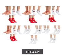 18 Pairs of PUMA Cotton Socks, Simple Sneaker Socks, Short Socks, Cotton Socks, Stockings 701213401 4692 White/Coral, Red, and White
