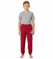 Weiche STEINBECK Kinder Kuschel-Hose für Jungen oder Mädchen aus Mikrofleece Jogginghose mit schöner Applikation Sweat-Hose Rot, Rosa oder Navy