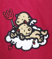 Weiche STEINBECK Kinder Kuschel-Hose für Jungen oder Mädchen aus Mikrofleece Jogginghose mit schöner Applikation Sweat-Hose Rot, Rosa oder Navy