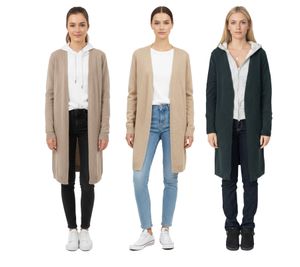 Kuschelige ESPRIT Damen Cardigan-Strickjacke Herbst-Jacke Woll-Jacke Beige, Hell-Beige oder Dunkel-Grün