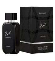 Timeless Lattafa Hayaati Unisex Eau de Parfum, a powerful body fragrance for women and men, 100ml, Black