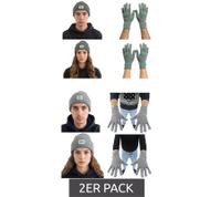 2-Pack Comfortable SCOTCH & SODA Wool Hat and Gloves Knit Gloves Knit Beanie with Logo Patch Accessories Wool SSV5-3012 in Gray or Green