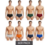 6-Pack Value Pack U.S. POLO ASSN. Premium Men's Briefs, Sustainable Underwear, 180 g/m², 134 68263 53696 in Gray/Black, Blue/Navy, Green/Red, Orange/Gray