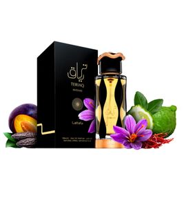 Lattafa Teriaq Intense Unisex Eau de Parfum Intensiver orientalischer Körper-Duft mit Safran & Amber 100ml Schwarz/Gold