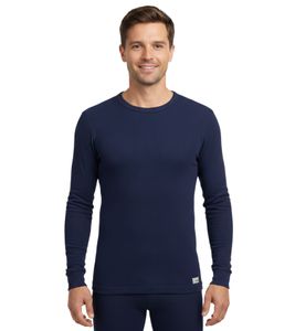 Warmhaltendes TOPTEX PRO Herren Thermo Langarm-Unterhemd mit ThermoTherm Winter Sport-Shirt mit OEKO-TEX Standard 100 Arbeits-Shirt Navy