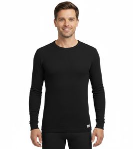 Hautsympathisches TOPTEX PRO Herren Thermo Langarm-Unterhemd mit ThermoTherm Winter Sport-Shirt mit OEKO-TEX Standard 100 Arbeits-Shirt Schwarz