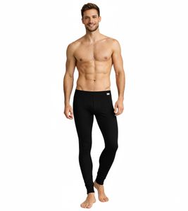 Hautsympathische TOPTEX PRO Herren Winter Thermo Lange Unterhose mit ThermoTherm Leggings mit OEKO-TEX Standard 100 Arbeits-Unterhose Schwarz