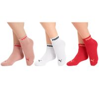 18 Paar PUMA Quarter-Socken aus weichem Baumwoll-Mix Sneaker-Socken Kurz-Socken Baumwoll-Socken Strümpfe 100003912 4692 Pfirsich/Korallen-Rot/Weiß