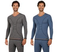 Practical TOPTEX PRO Men's Functional Shirt with HydroTherm Short Sleeve, Sports Shirt with OEKO-TEX Standard 100, Work Shirt, Heathered Blue or Gray