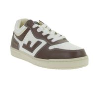 Baskets basses homme FLAMINGOS LIFE RETRO 86s, style rétro, fabriquées en Espagne, blanches et marron, pour un usage quotidien.