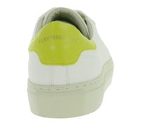 Baskets basses FLAMINGOS LIFE Hampton Court pour femme, écoresponsables et véganes, fabriquées au Portugal, blanches et jaunes