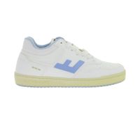 Baskets basses FLAMINGOS LIFE RETRO 90s pour homme, style urbain durable, fabriquées en Espagne, blanches et bleues.